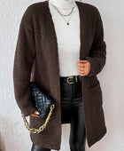 Open Front Long Sleeve Winter Coat