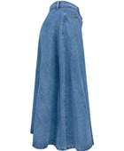 Buttoned Midi Denim Skirt with Pockets