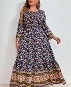 Bohemian Round Neck Maxi Dress