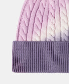 Contrast Tie-Dye Cable-Knit Cuffed Beanie