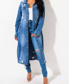 Duster Denim Raw Hem Jacket - Body By J'ne