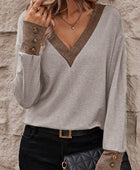 V-Neck Dropped Shoulder Blouse - Body By J'ne