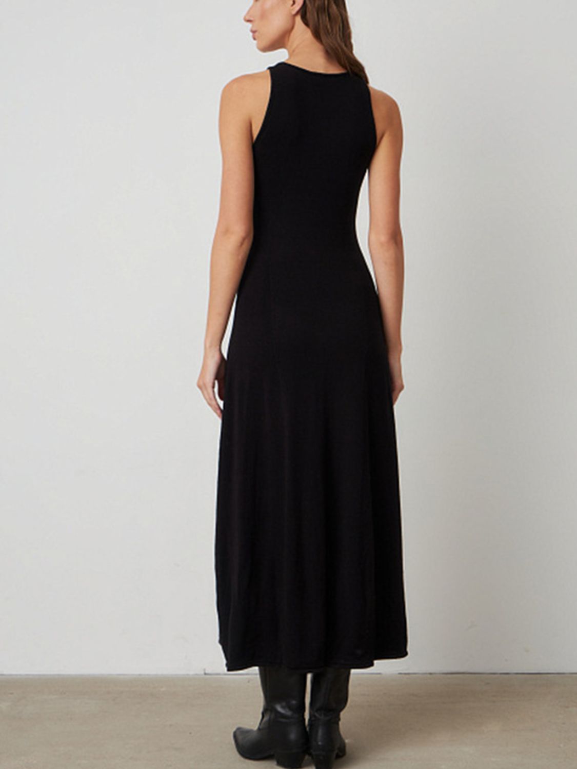 Side Slit Round Neck Sleeveless Dress - Body By J'ne