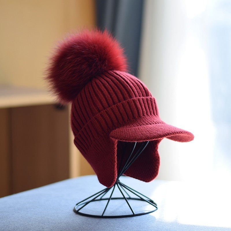 Women's Knitted Earlap Woolen Hat