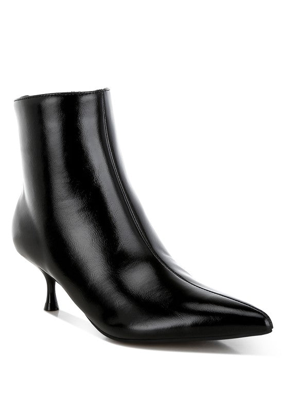 Thymus Faux Leather Kitten Heel Boots - Body By J'ne