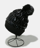 Thermal Knit Hat with Pompom