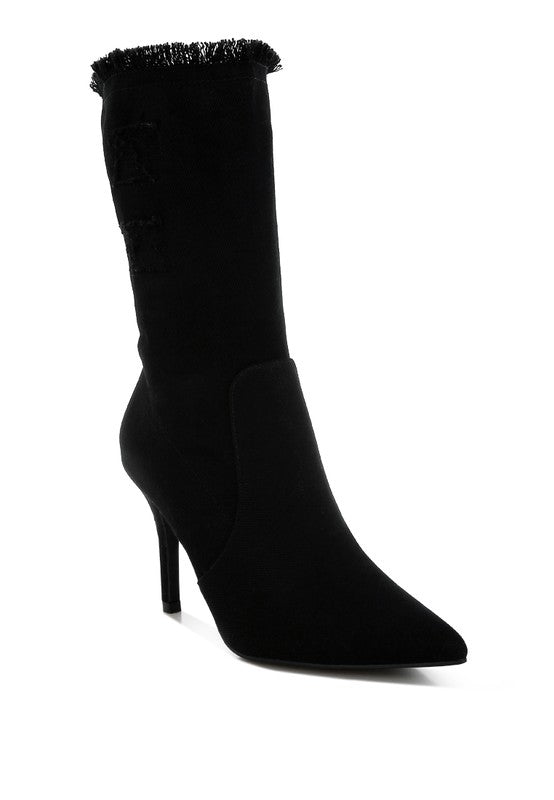 Himkok Distressed Denim Mid-Calf Boots - Body By J'ne