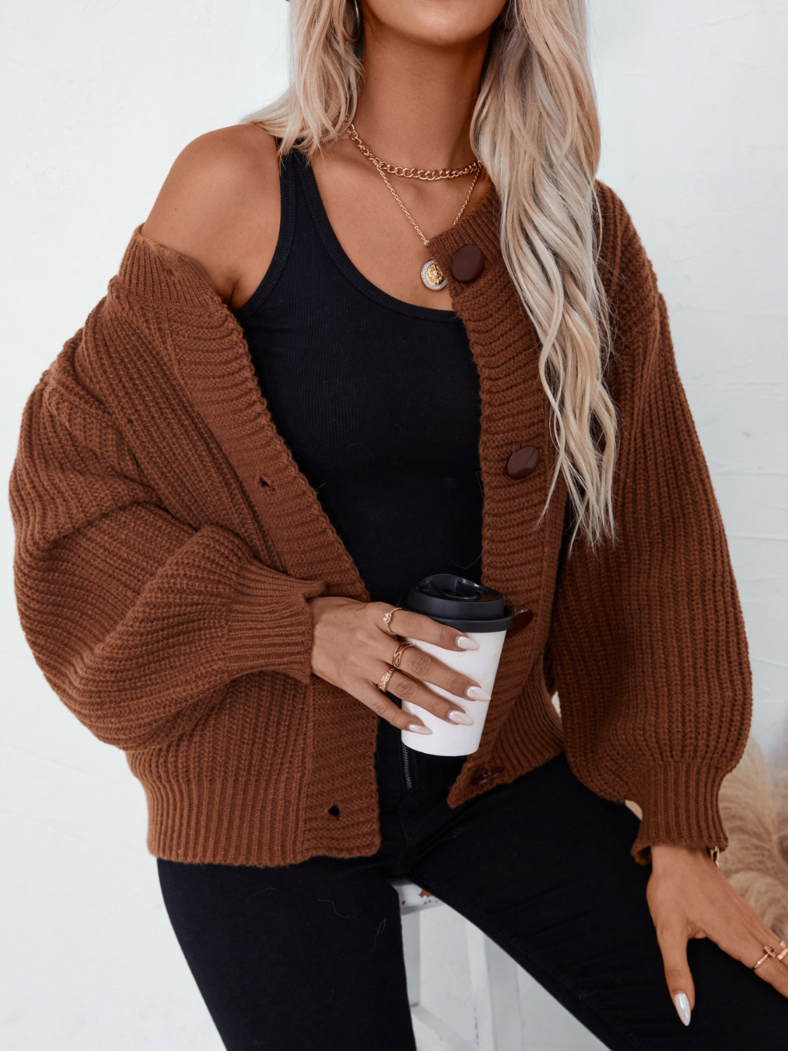 Button Down Long Sleeve Cardigan - Body By J'ne