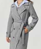 Collared Neck Long Sleeve Longline Coat