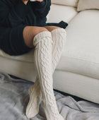 Knee High Cable Knit Socks