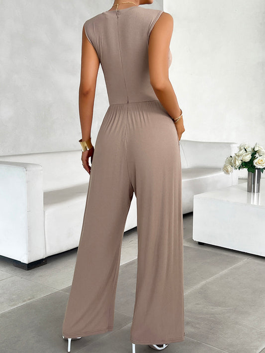 Devine Round Neck Sleeveless Wide Leg Jumpsuit - Body By J'ne