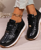 Lace-Up PU Leather Sneakers - Body By J'ne