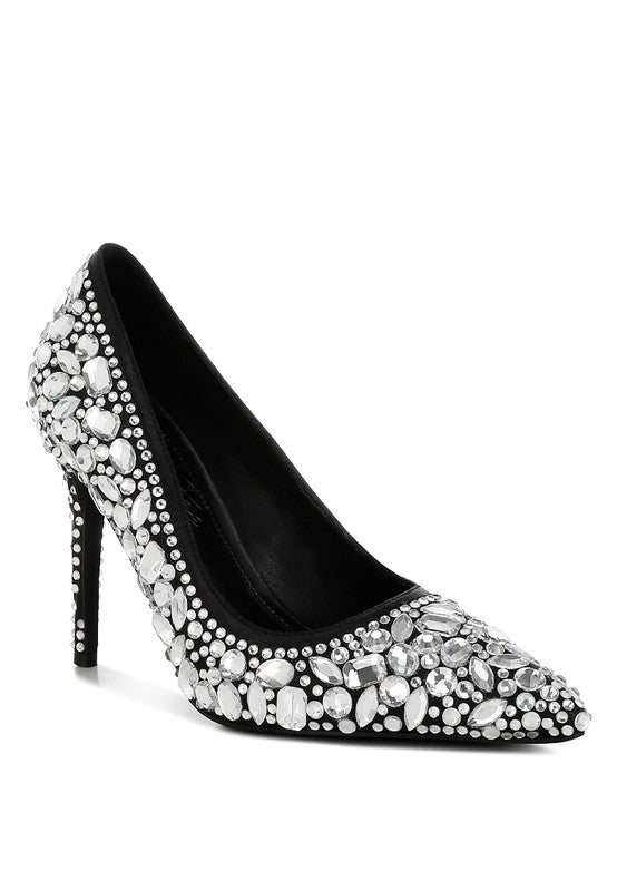 Iceout Diamante & Rhinestone Embellishments Pumps - Body By J'ne
