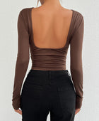 Devine Backless Round Neck Long Sleeve T-Shirt