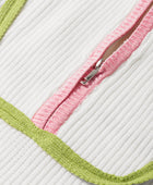 Contrast Half Zip Drop Shoulder Sweater