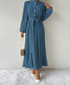 Tie Waist Long Sleeve Dress