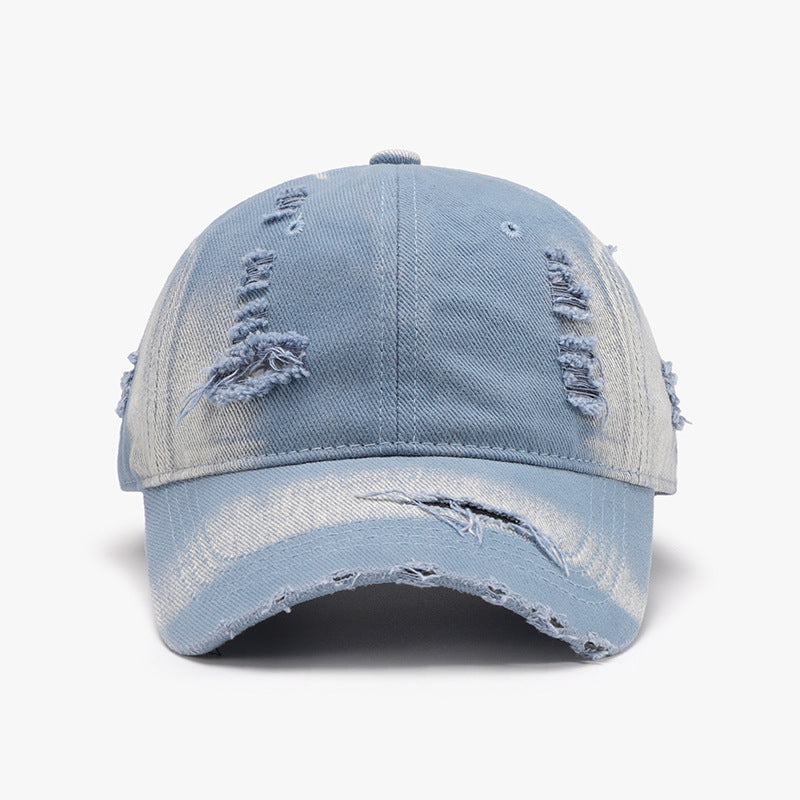 Distressed Adjustable Cotton Baseball Cap - Body By J'ne