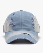 Distressed Adjustable Cotton Baseball Cap - Body By J'ne