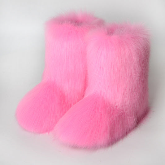 Made Ya Look Faux Fox Fur Boots - Body By J'ne