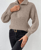 Honey Half Zip Dropped Shoulder Sweater