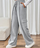 Pantalones anchos con bolsillos y cordón Perfee