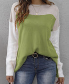 Color Block Round Neck Sweater