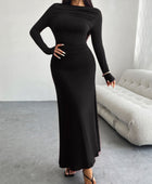 Devine Ruched Long Sleeve Maxi Dress