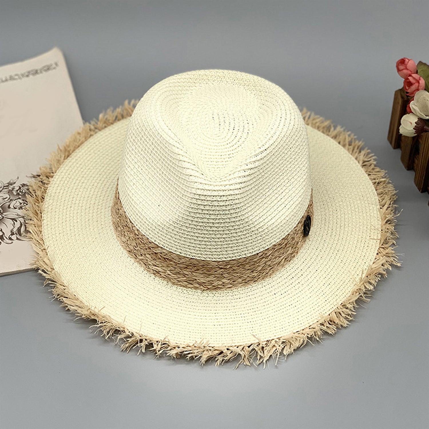 Raw Hem Raffia Hat - Body By J'ne