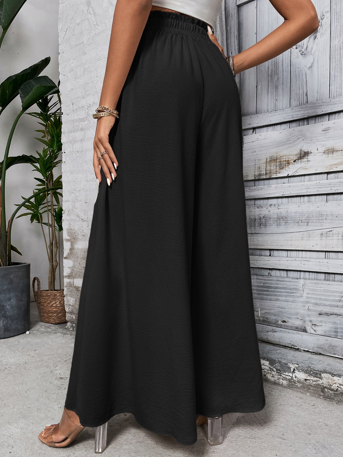 Honey Tied High Waist Wide Leg Pants - Body By J'ne