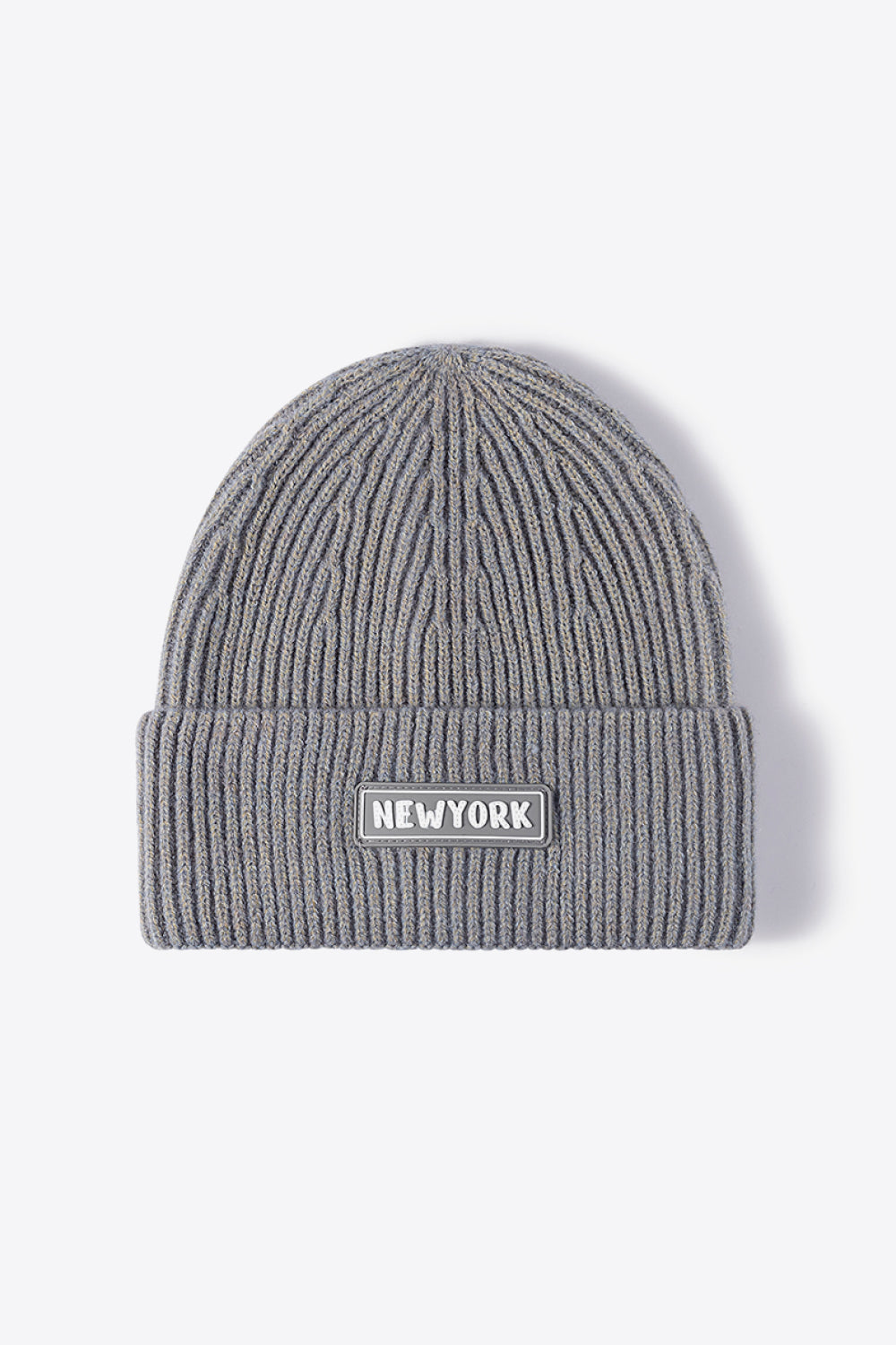 NEWYORK Patch Rib-Knit Cuffed Beanie - Body By J'ne
