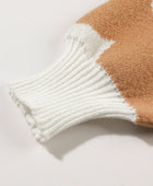 Contrast Flower Mock Neck Long Sleeve Sweater