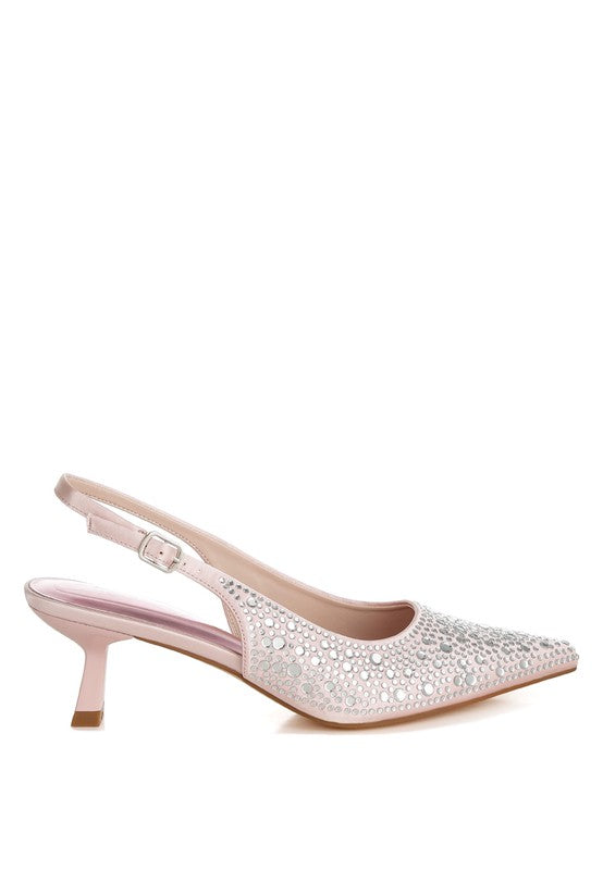 Vernaos Pointed Toe Rhinestone Slingbacks - Body By J'ne