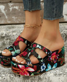 Cutout Floral Peep Toe Sandals - Body By J'ne