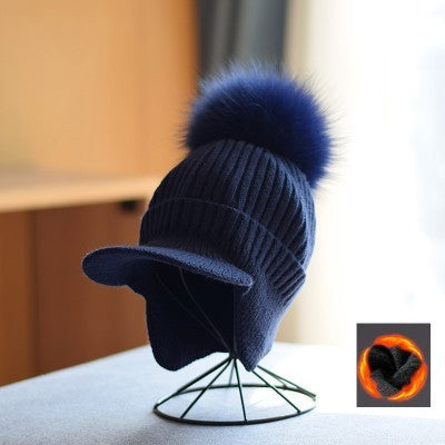 Women's Knitted Earlap Woolen Hat