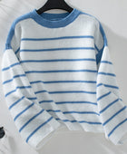 Striped Round Neck Long Sleeve Sweater