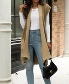 Pocketed Open Front Cap Sleeve Cardigan