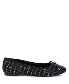 Junpey Plaid Tweed Ballet Flats