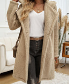 Devine Pocketed Long Sleeve Hooded Teddy Coat