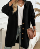 Devine Button Up Long Sleeve Hooded Cardigan