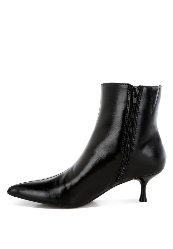 Thymus Faux Leather Kitten Heel Boots - Body By J'ne