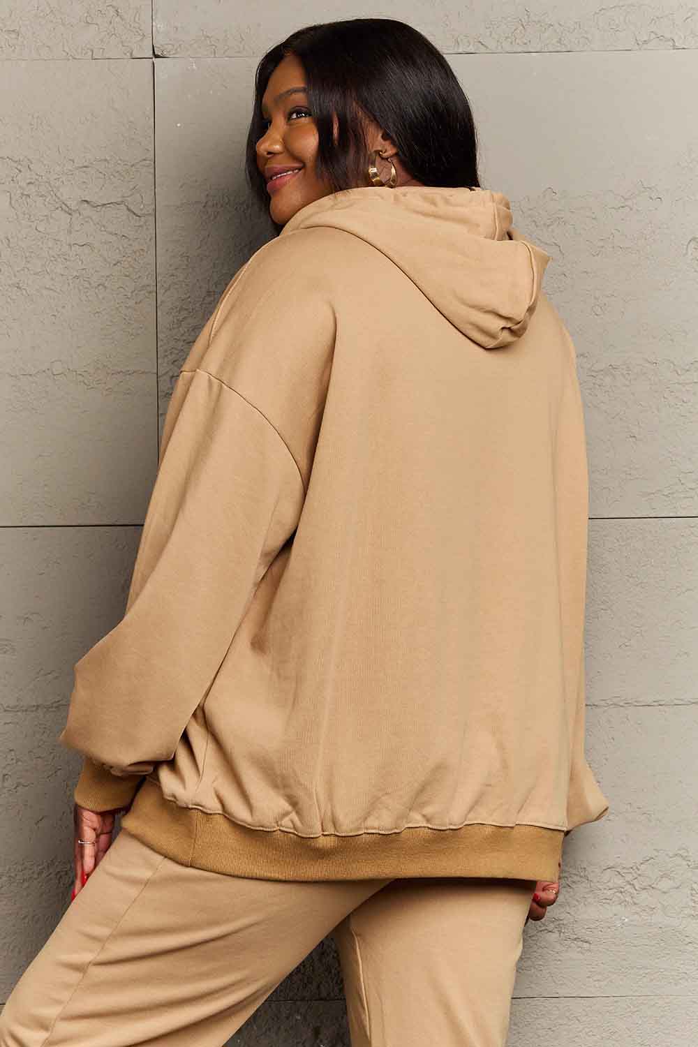 Full Size Dog Paw Slogan Graphic Hoodie - Body By J'ne