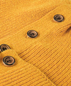 Button Detail Rib-Knit Cuff Beanie