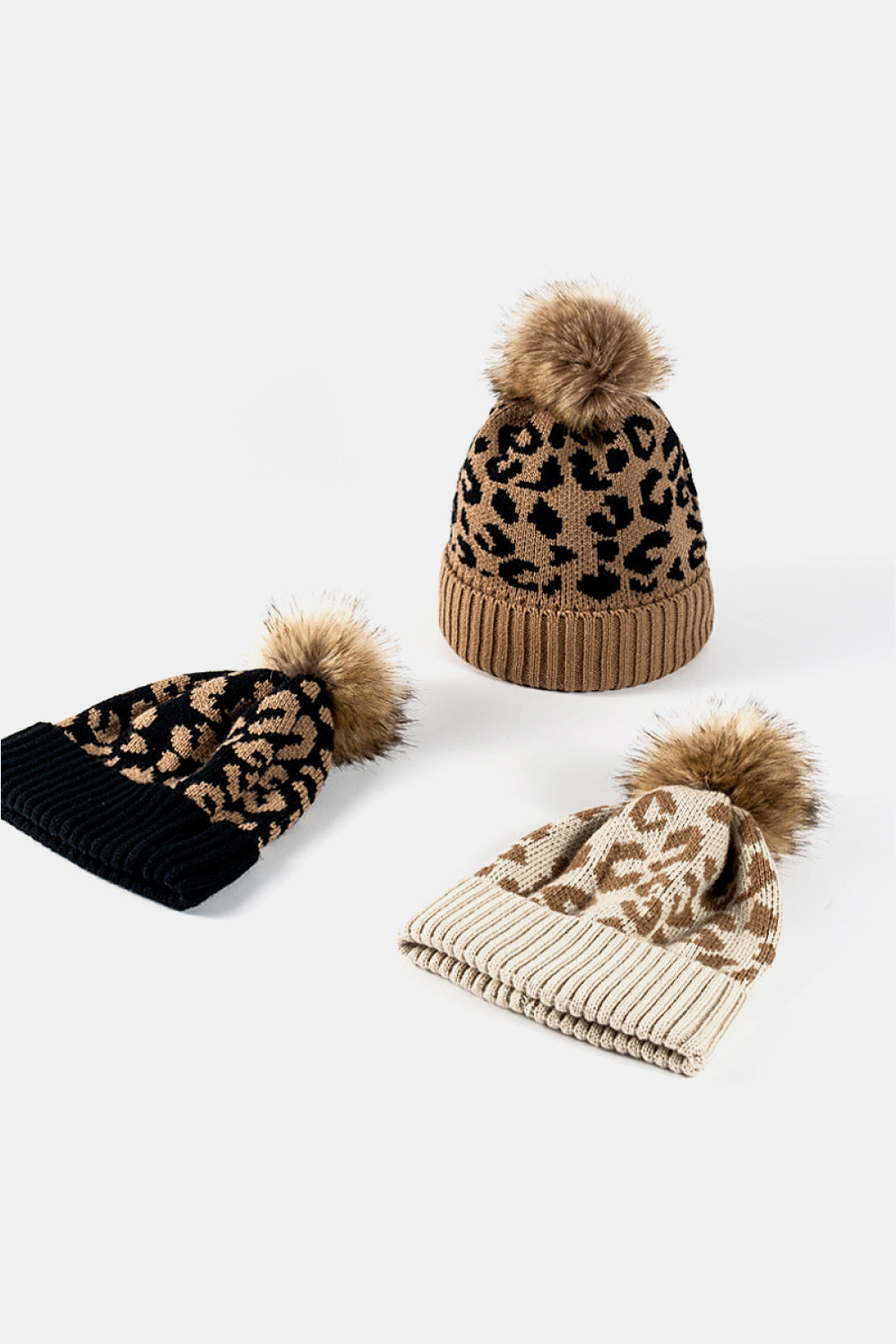 Leopard Pom-Pom Cuffed Beanie - Body By J'ne