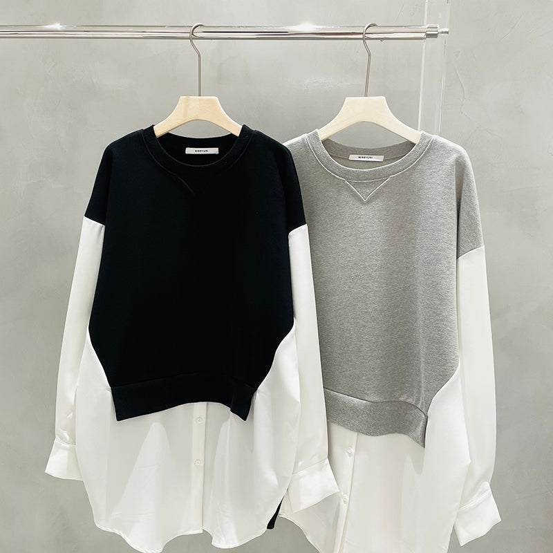 Loose Two-piece Sweater Stitching Shirt Top - Body By J'ne