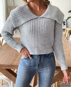 Cable-Knit Long Sleeve Sweater