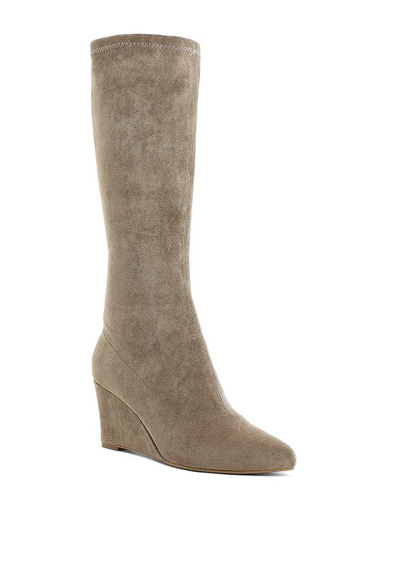 Tulsha Microfiber Wedge Heel Boots - Body By J'ne