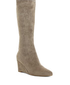 Tulsha Microfiber Wedge Heel Boots