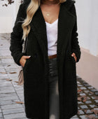 Devine Pocketed Long Sleeve Hooded Teddy Coat