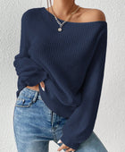 Honey Single Shoulder Long Sleeve Sweater