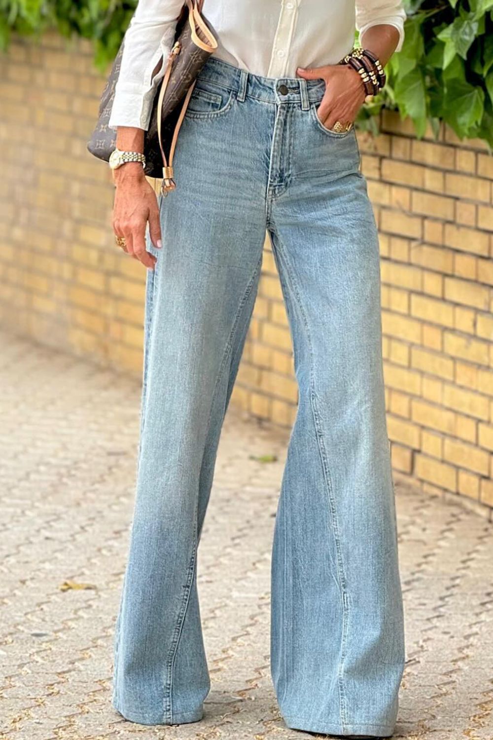 Wide Leg Jeans with Pockets - Body By J'ne